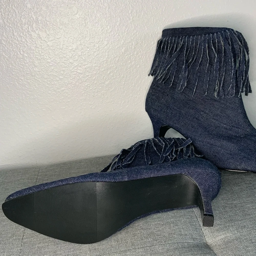 Denim Stool Heels - Picture 9 of 9